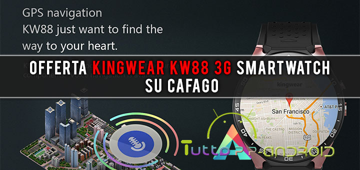 Offerta Kingwear KW88 3G smartwatch su Cafago