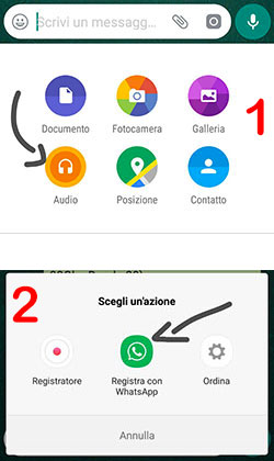 whatsapp registrazione audio background